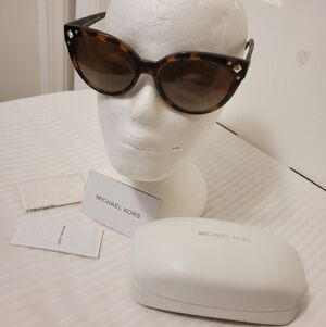 Michael Kors Brown Tortoise Shell With goldtone accents Sunglasses